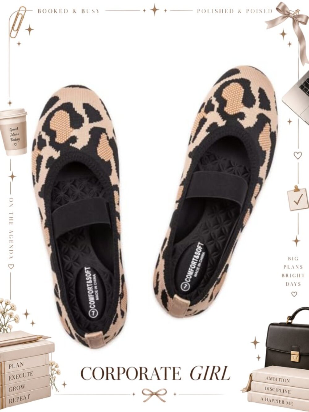 Womens Ballet Flats Round Toe Knit Fabric Single Strap Lightweight